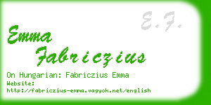 emma fabriczius business card